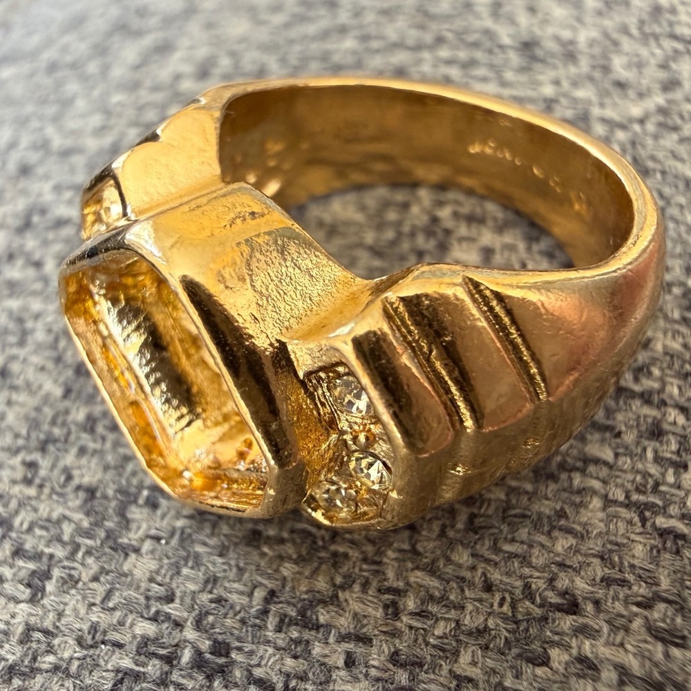 Vintage 18kt HGE ring setting Statement Ring sopranos unisex upcycle